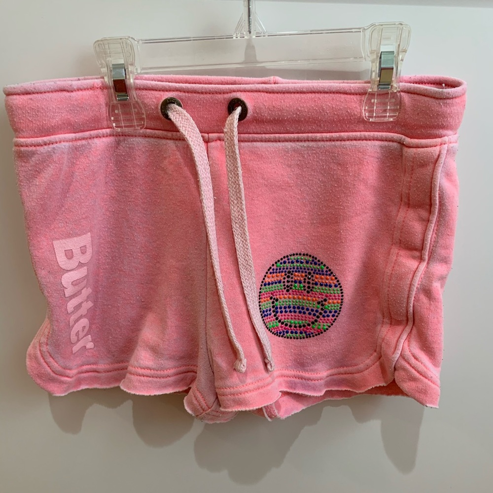 Pink Butter smiley face shorts